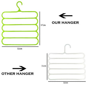 1541 premium wardrobe storage organizer 5 in 1 multipurpose plastic hanger assorted 5