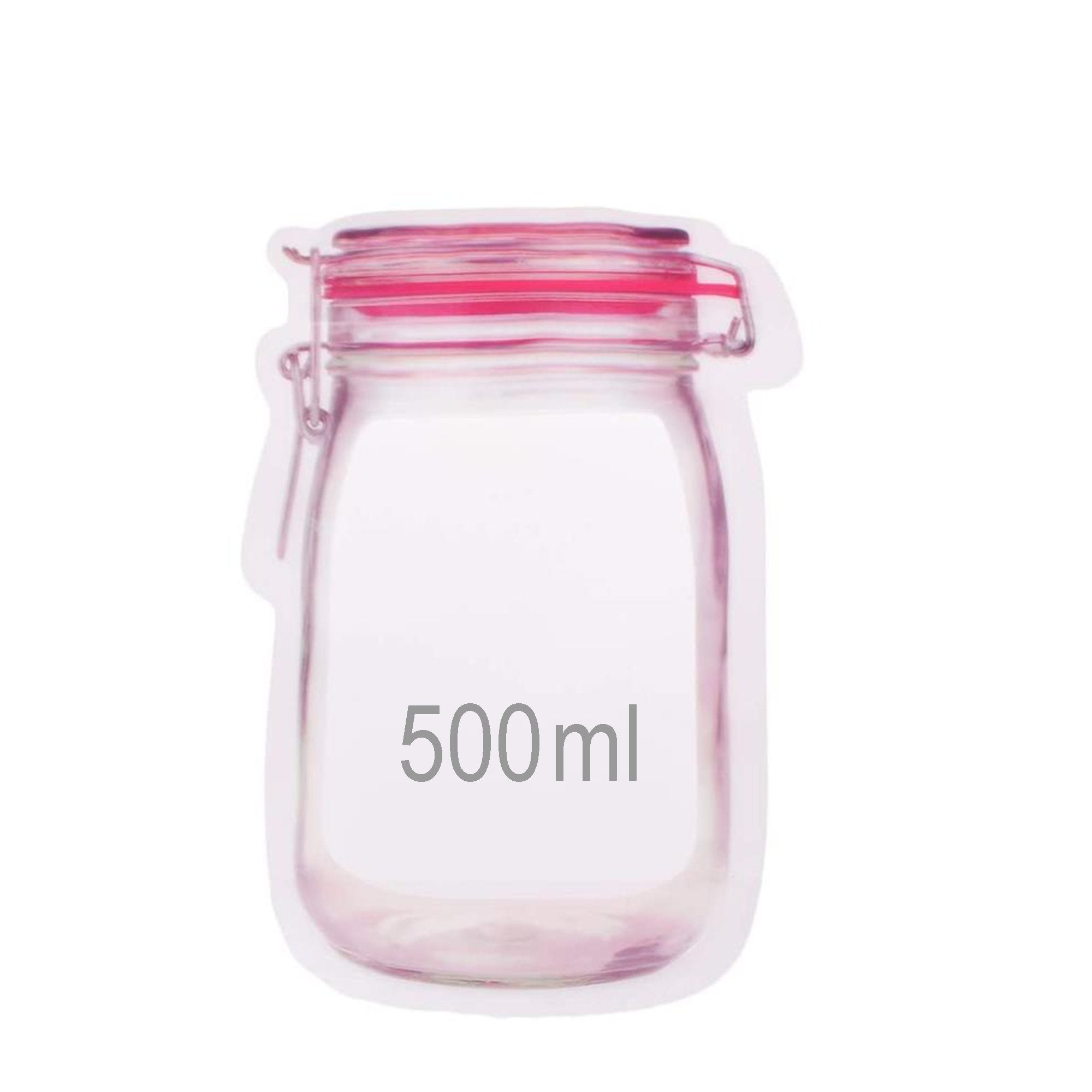 1074 reusable airtight seal plastic food storage mason jar zipper 500ml