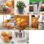 3040 multipurpose fruit basket stainless steel wire bowl foldable basket for vegetable fruits dining