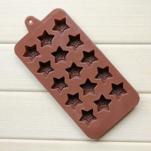 1189 food grade non stick reusable silicone star shape 15 cavity chocolate molds baking trays