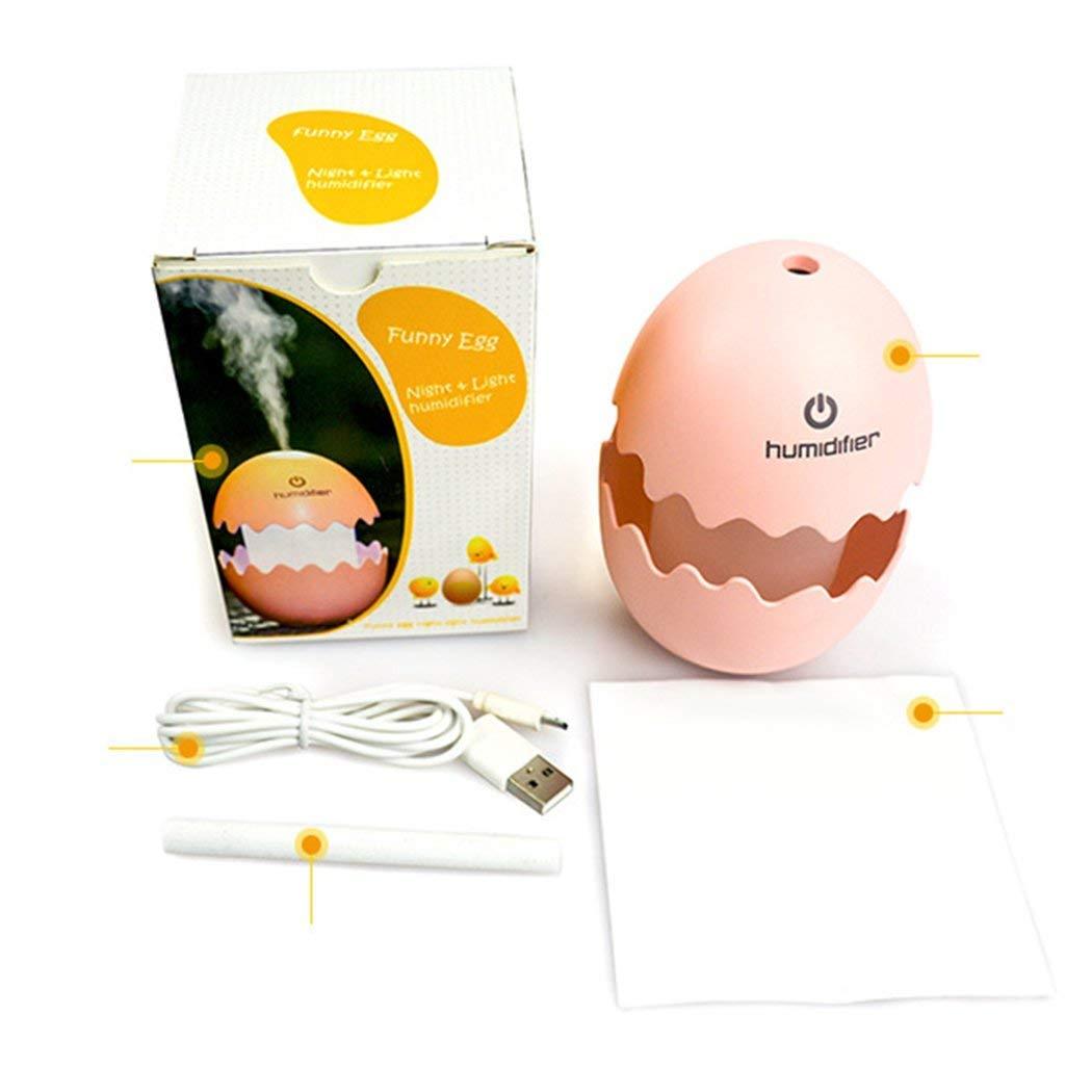 0393 Funny USB Mini Egg humidiier with Colorful Night Light egg tumbler Aroma Diffuser for Car Home Office Mist Maker egg air purifier LED Light - Ambitionofcreativity.in - Home Decor - Ambitionofcreativity.in