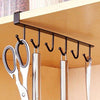 Under Shelf 6 Hook Metal Storage Organizer for Kitchen, Bathroom, Office