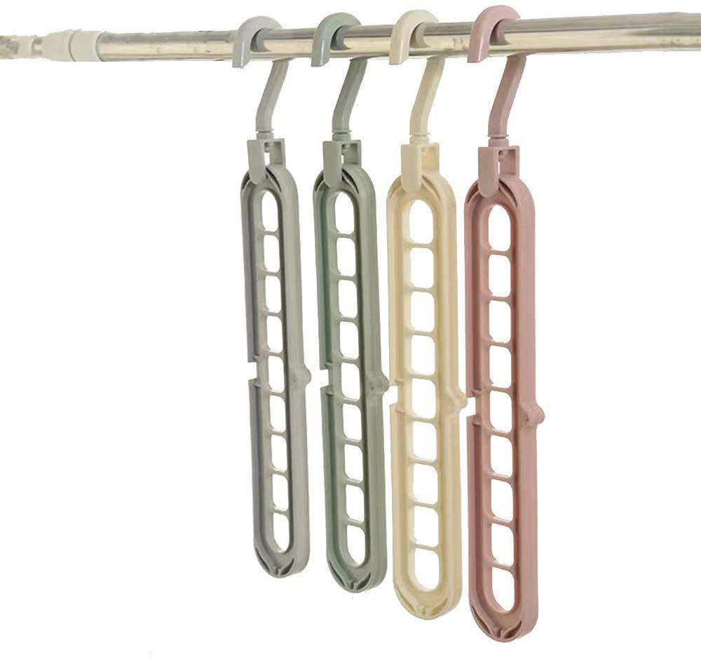 1553 anti skid plastic 9 holes magic wardrobe folding hangers