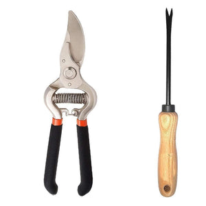 Garden Combo - Garden Shears Pruners Scissor (8-inch) & Hand Weeder Straight - Ambitionofcreativity.in - Combo - Ambitionofcreativity.in