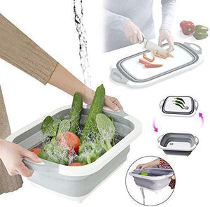 Collapsible Cutting Board with Dish Tub Basket