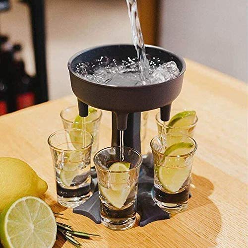 Shot Glasses Dispenser (6 Acrylic Cups Included)