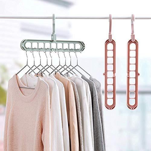 1553 anti skid plastic 9 holes magic wardrobe folding hangers