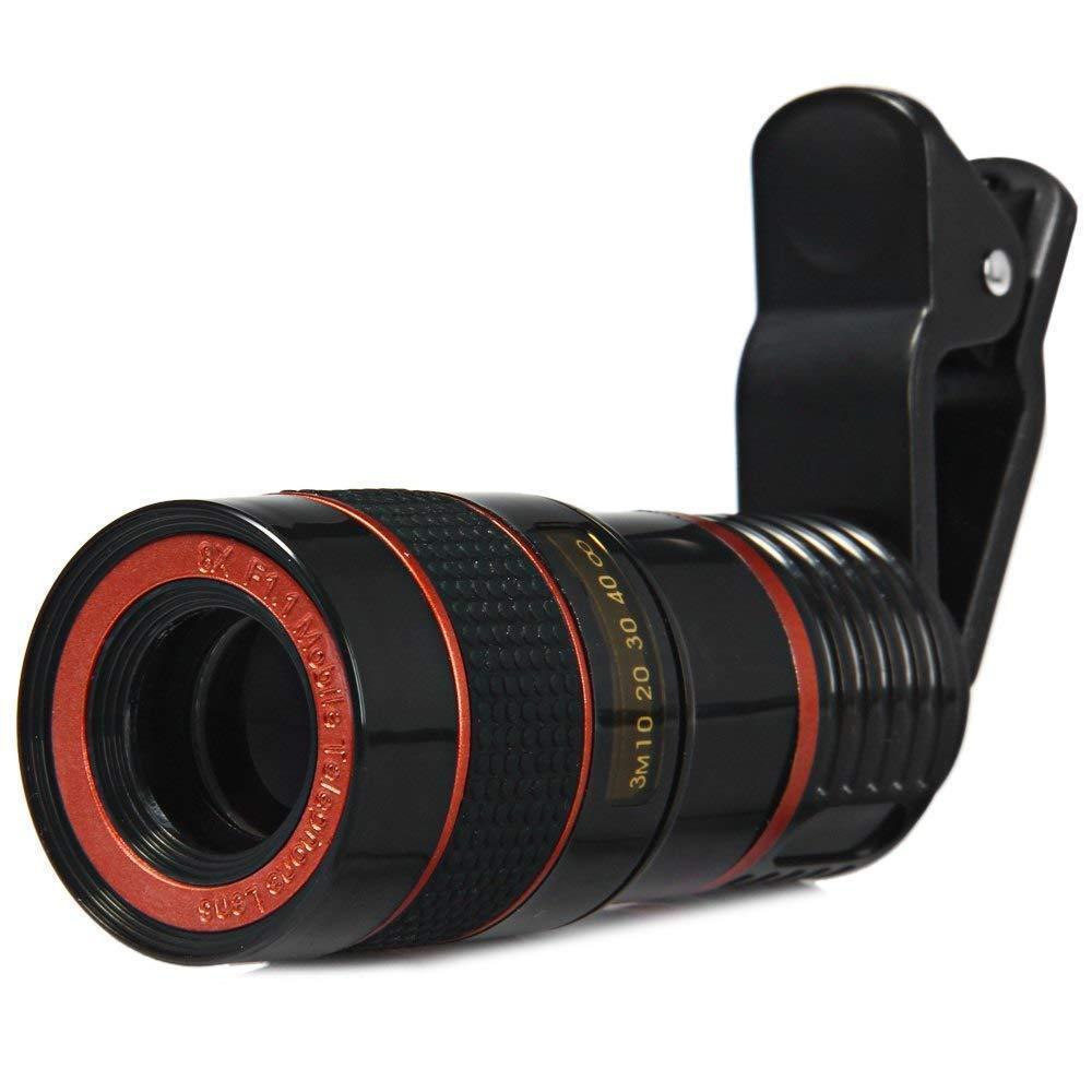 clip on 8x optical zoom telescope phone camera lens