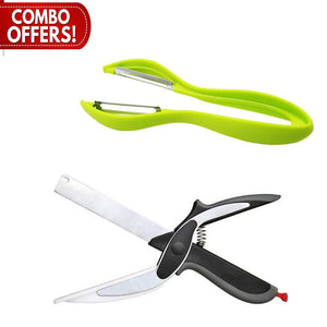 Kitchen combo - 2 in 1 Vegetable & Fruit Chopper (Clever Cutter) &  Dual Sided Fruit Vegetables Peeler - Ambitionofcreativity.in - Combo - Ambitionofcreativity.in