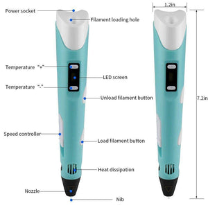 3D Printing Pen with Filament Refills (3D Printing Pen with 3 PLA Filament)