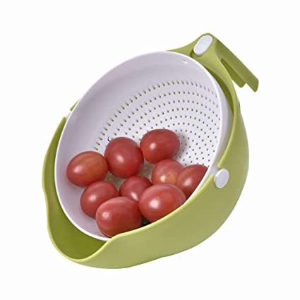 1093 multi functional washing fruits and vegetables bowl strainer with handle