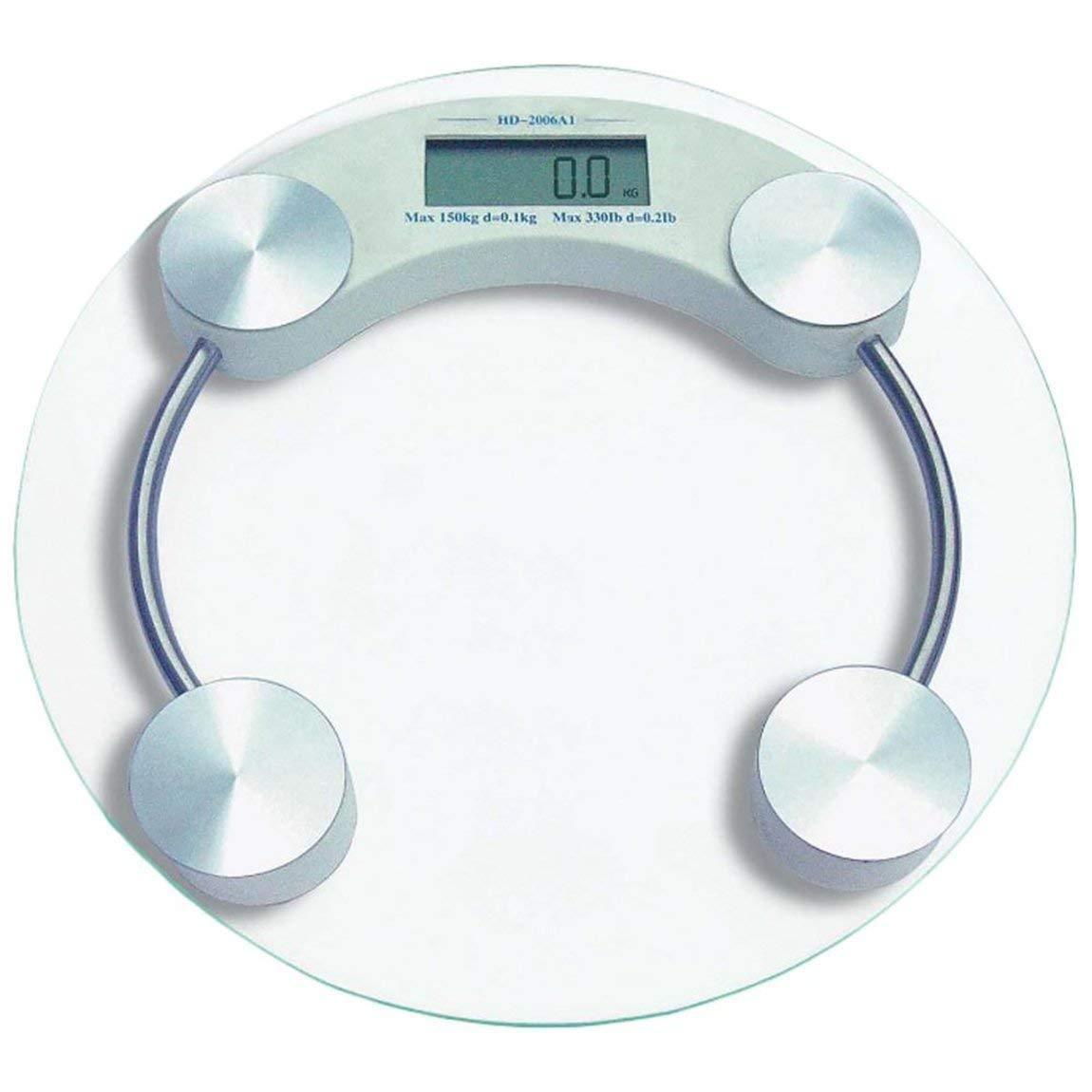 8mm electronic round thick tempered glass electronic digital personal bathroom health body weight weighing scale