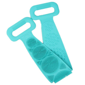 1302 silicone body back scrubber double side bathing brush for skin deep cleaning