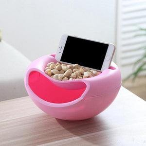 pista nut fruit platter serving bowl with mobile phone holder by homefast