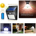 bright waterproof solar wireless security motion sensor led night light for home outdoor garden wall black 20 led lights