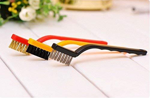cleaning tool kit 3 pc mini wire brush set brass nylon stainless steel bristles multi utility wire brush for cleaning wire brush for removing rust wire brush cup