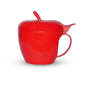 0864 Fancy Green apple shaped plastic tea/coffee mug or cup with lid