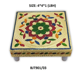2122 multipurpose traditional decorative design wooden chowki bajot
