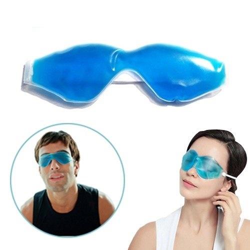 plastic cooling gel eye mask with stick on straps multicolour