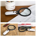 449 handheld reading magnifier glass 3x 45x with 3 led lights for reading maps watch repair