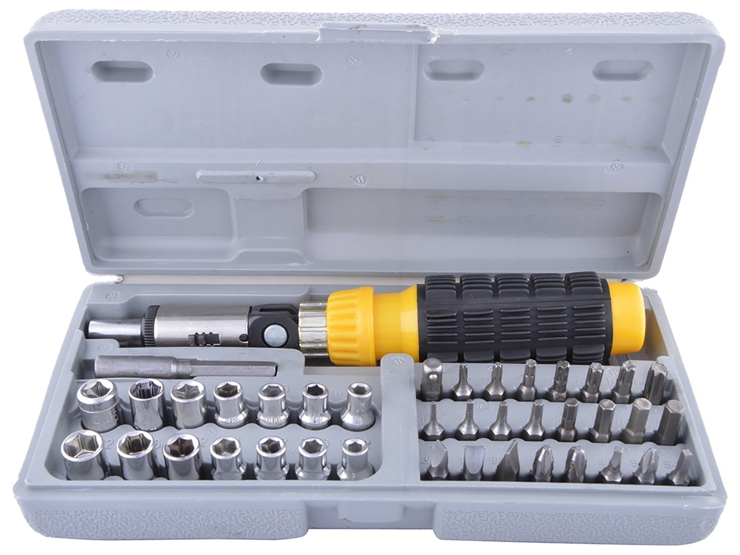 professional tool kit and screwdriver and socket set accessories 41piece bit and socket set multicolour