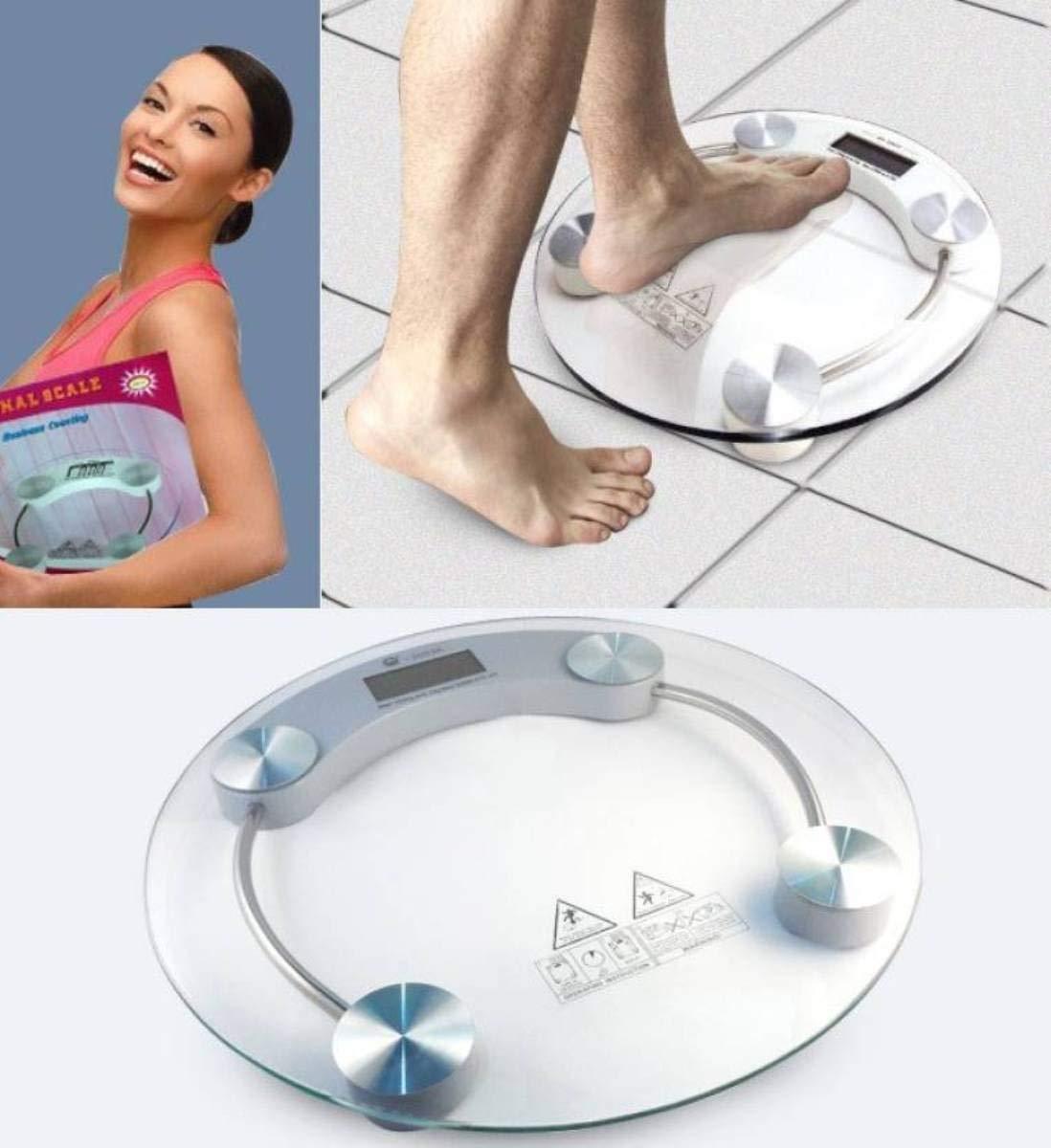 8mm electronic round thick tempered glass electronic digital personal bathroom health body weight weighing scale