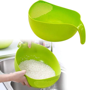 kitchen rice bowl plastic fruit bowl thick drain basket with handle washing basket for home kitchen supplies high quality