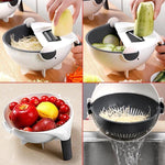 2161 10 in 1 multifunctional vegetable fruits cutter slicer shredder with rotating drain basket