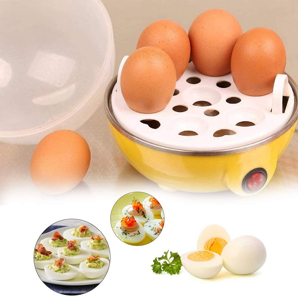 simxen egg boiler electric automatic off 7 egg poacher for steaming cooking boiling and frying multicolour