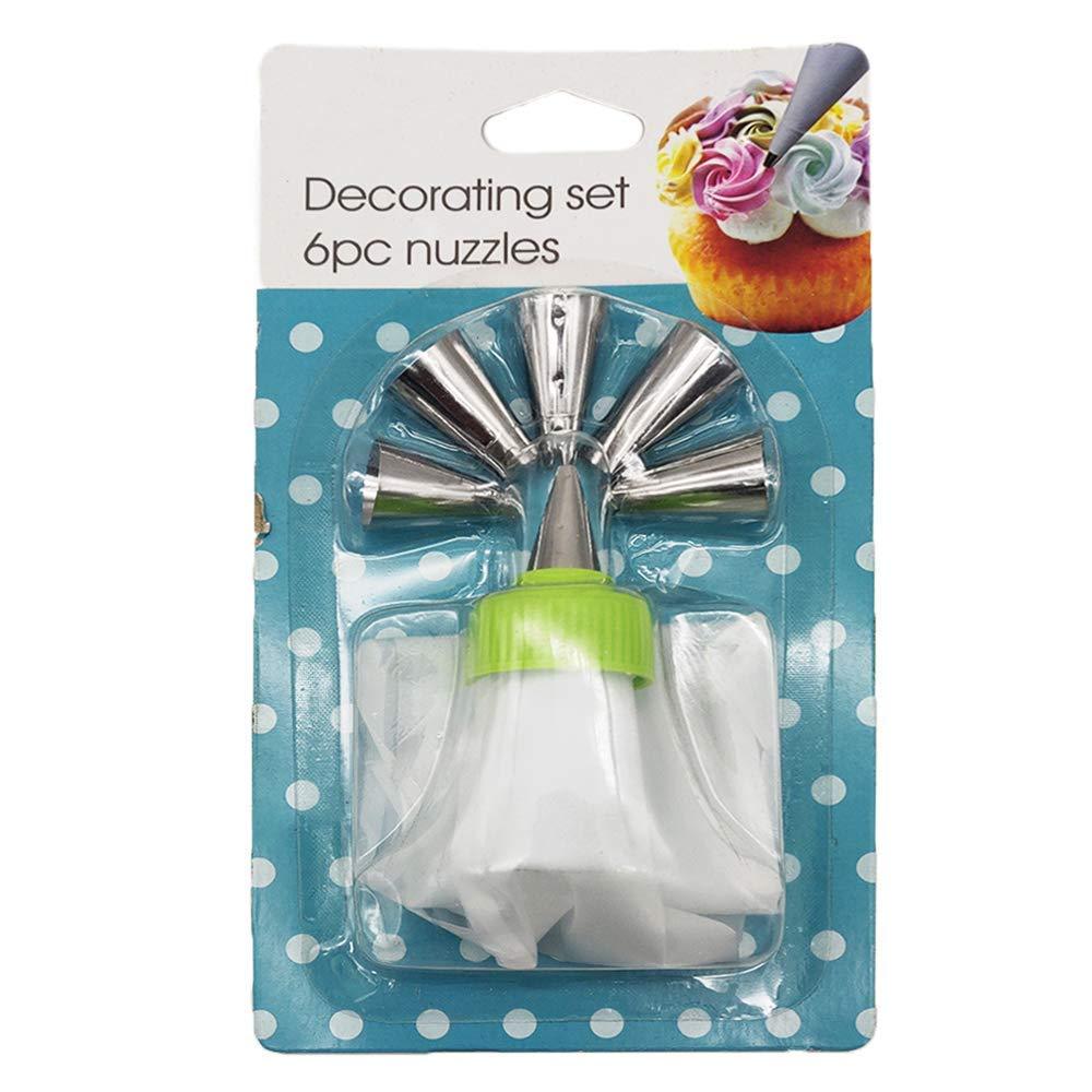 1153 cake decorating nozzle with piping bag pack of 6