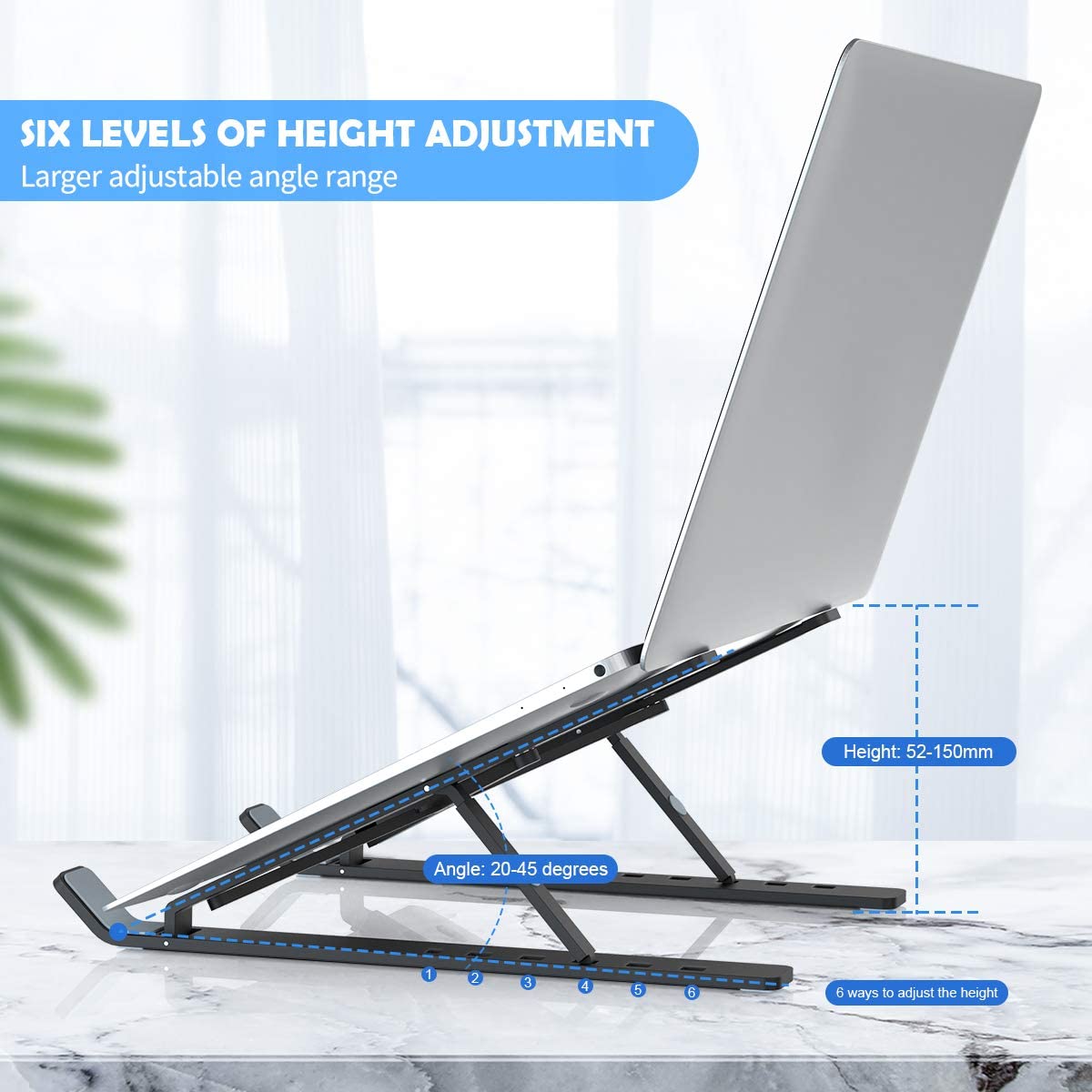 Adjustable Laptop Stand Holder with Built-in Foldable Legs