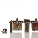 2174 multipurpose rajwadi style spice pickle jar set 4 containers with 2 spoons