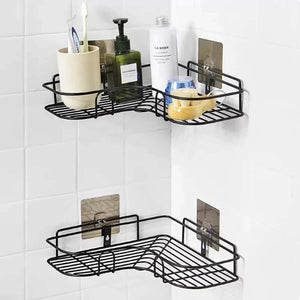 Kitchen Organiser Corner Shelf - Wall Mount Stainless Steel Storage Rack ( Pack of 1 )