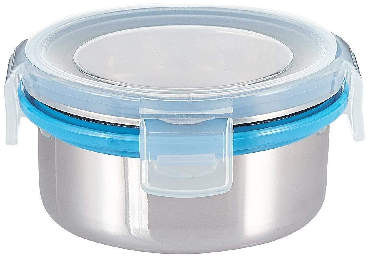 2201 compact stainless steel airtight lunch box set 4 pcs 3 leakproof containers and 1 bottle