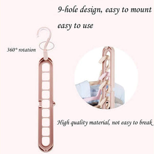 1553 anti skid plastic 9 holes magic wardrobe folding hangers