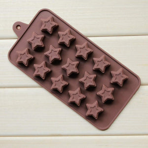 1189 food grade non stick reusable silicone star shape 15 cavity chocolate molds baking trays