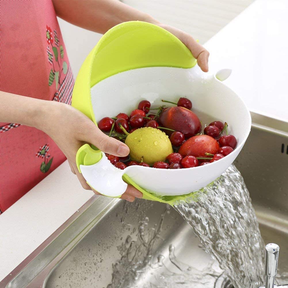 Double Layer Washing Vegetables and Fruit Draining Strainer