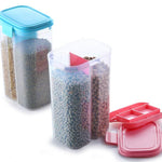 2147 plastic 2 sections air tight transparent food grain cereal storage container 2 ltr