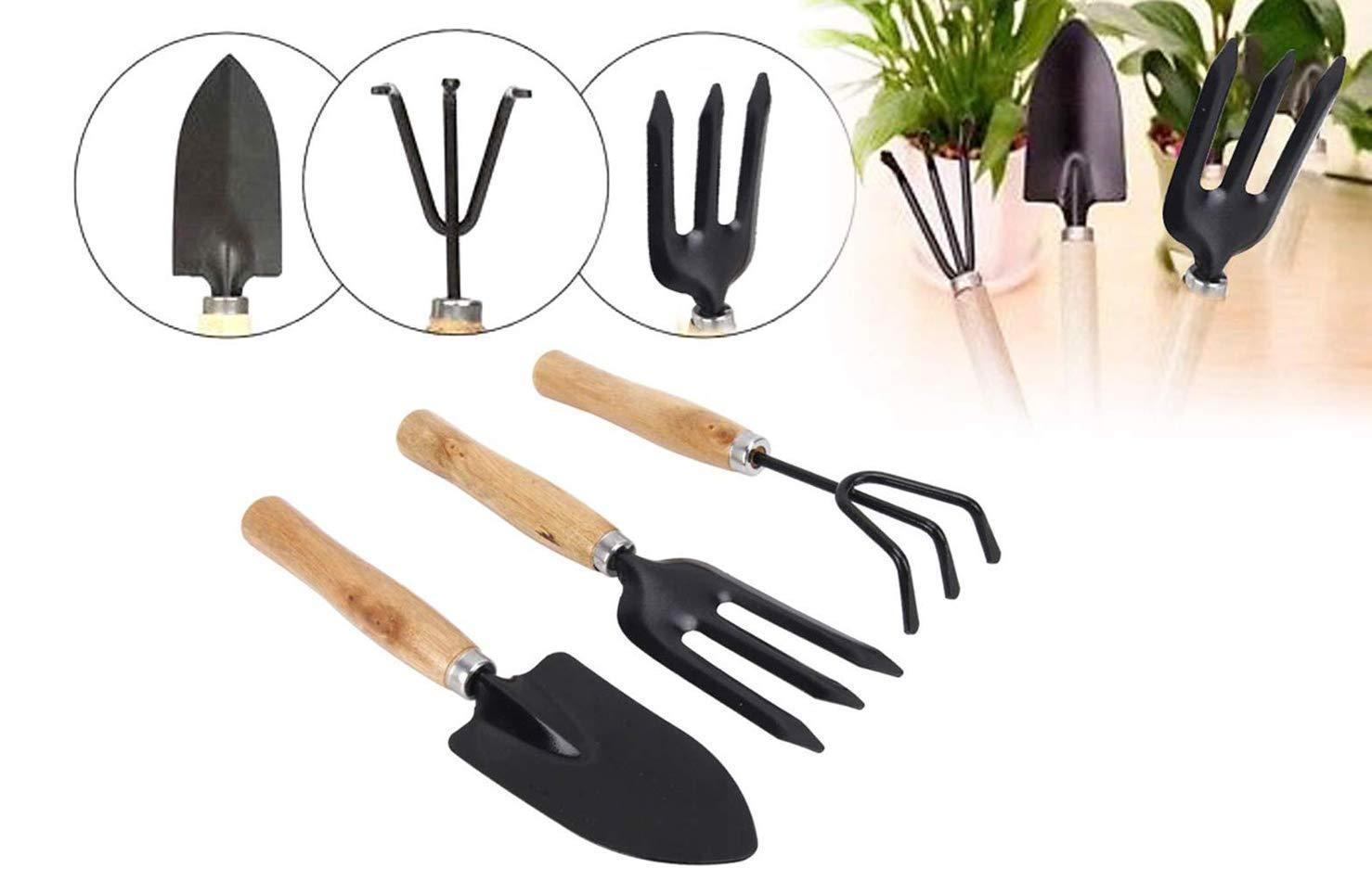 ambitionofcreativity in gardening tools kit hand cultivator small trowel garden fork set of 3