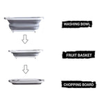 98 foldable chopping board dish rack washing bowl draining basket 3in1 multi function
