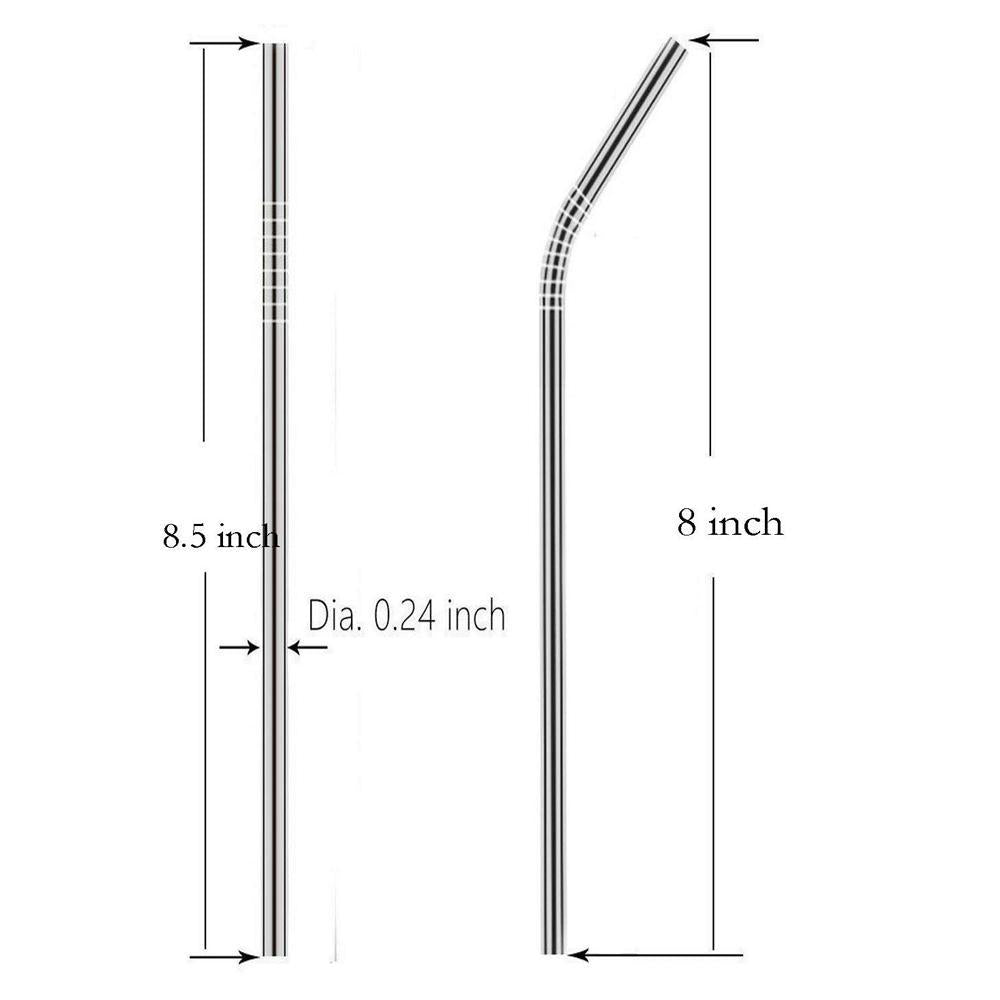 ambitionofcreativity in set of 4 stainless steel straws brush 2 straight straws 2 bent straws 1 brush