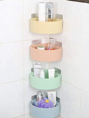 plastic multipurpose kitchen bathroom shelf wall holder storage rack