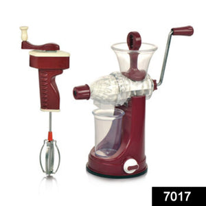 7017 manual fruit vegetable juicer and blender with steel handle multi coloured