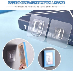 Double-Sided Adhesive Wall Hooks, Waterproof and Oilproof Reusable Seamless Hooks