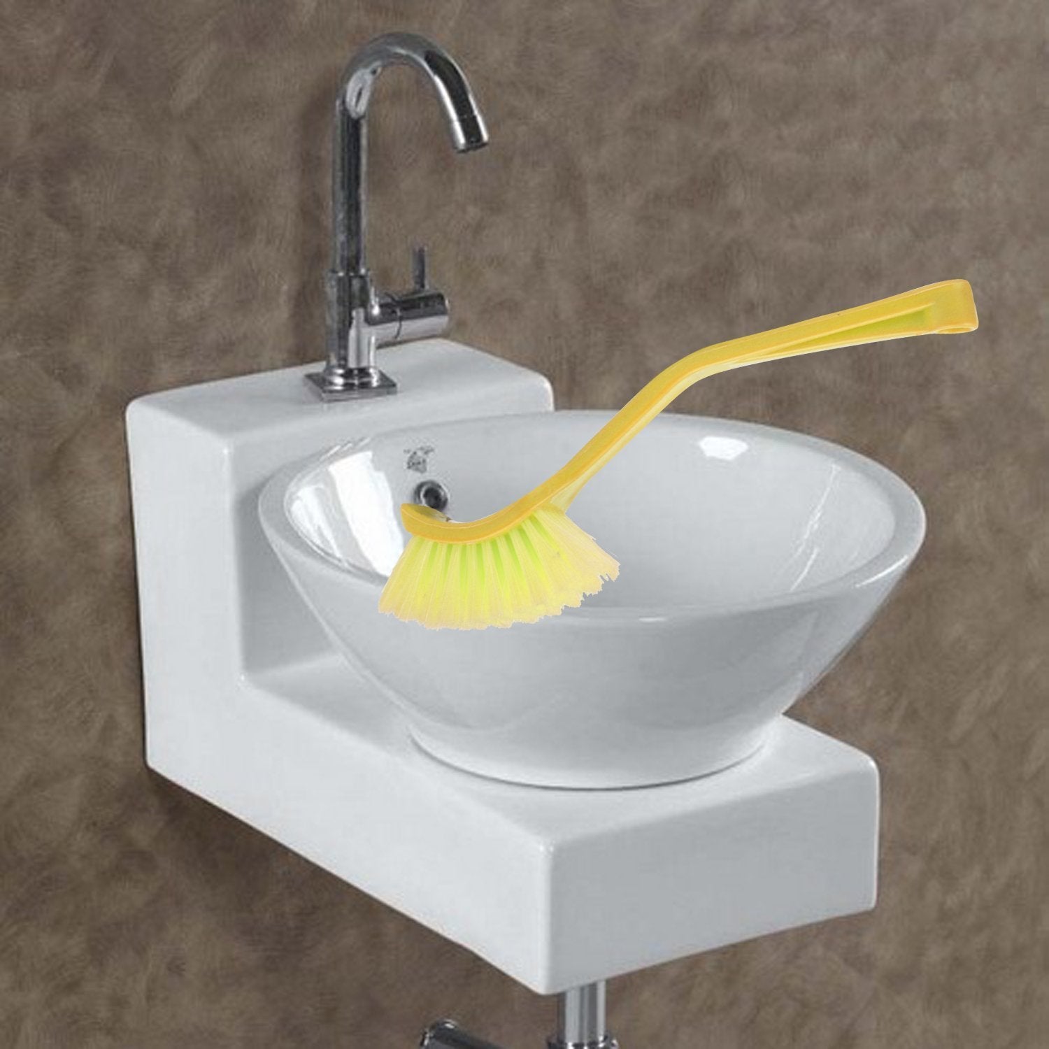 1345 plastic wash basin toilet seat cleaning brush multicolour