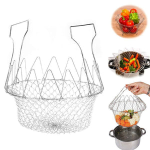 chef basket foldable strainer kitchen tool 1