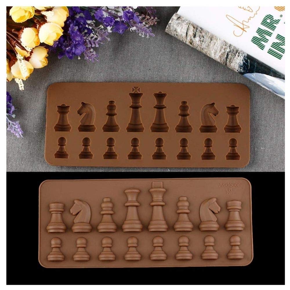 1162 silicone chocolate chess shaped mould 14 cavity