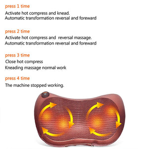 professional massage pillow with heat balls and car adapter neck shoulder back massager