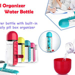 multicolor optional of 7 days pill tablet medicine organizer water drink bottle holder box 600ml