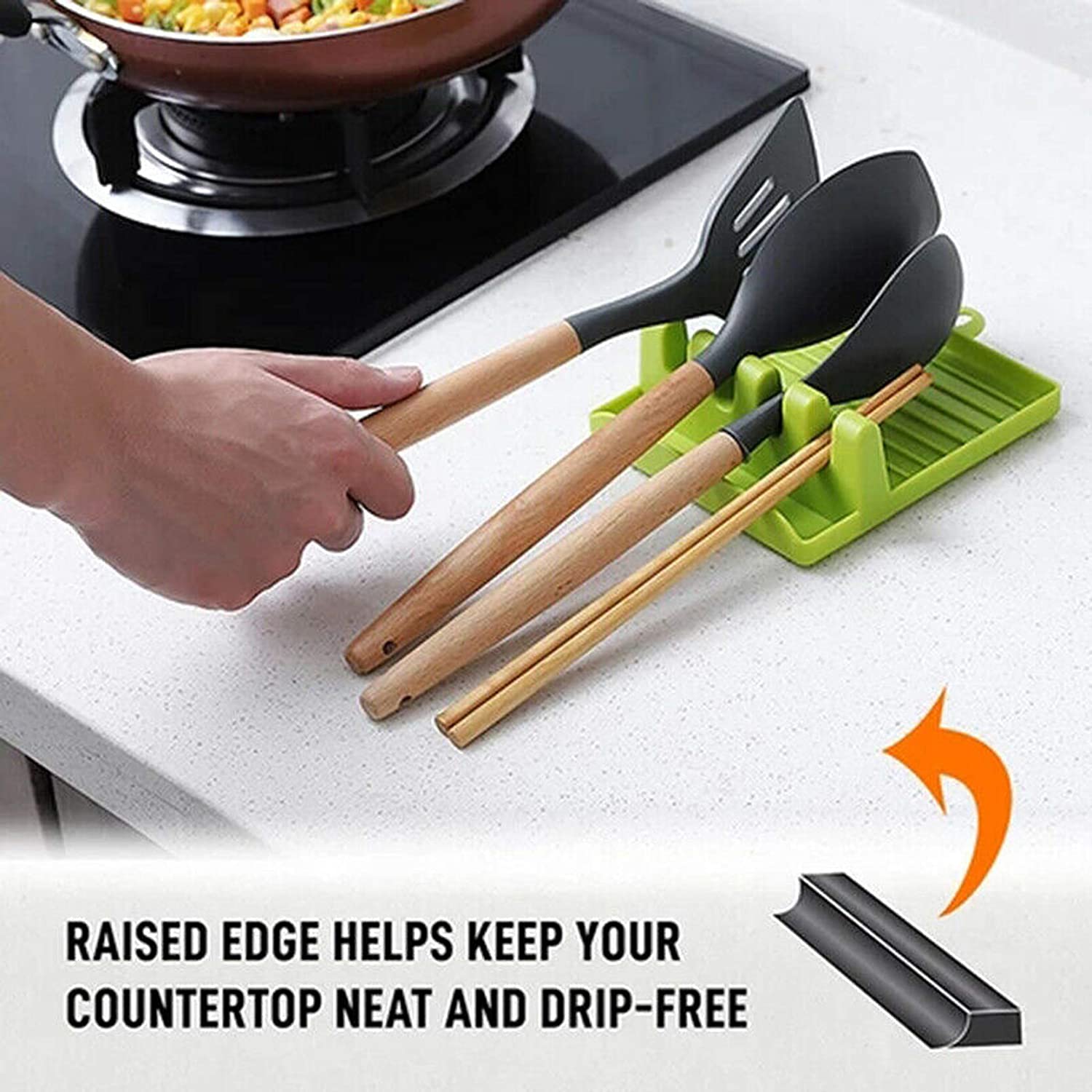 Silicone Kitchen Utensil Rest For Ladles & Spoons
